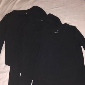 3 PAIR “SO” BRAND BLACK LONG SLEEVE SIZE XS